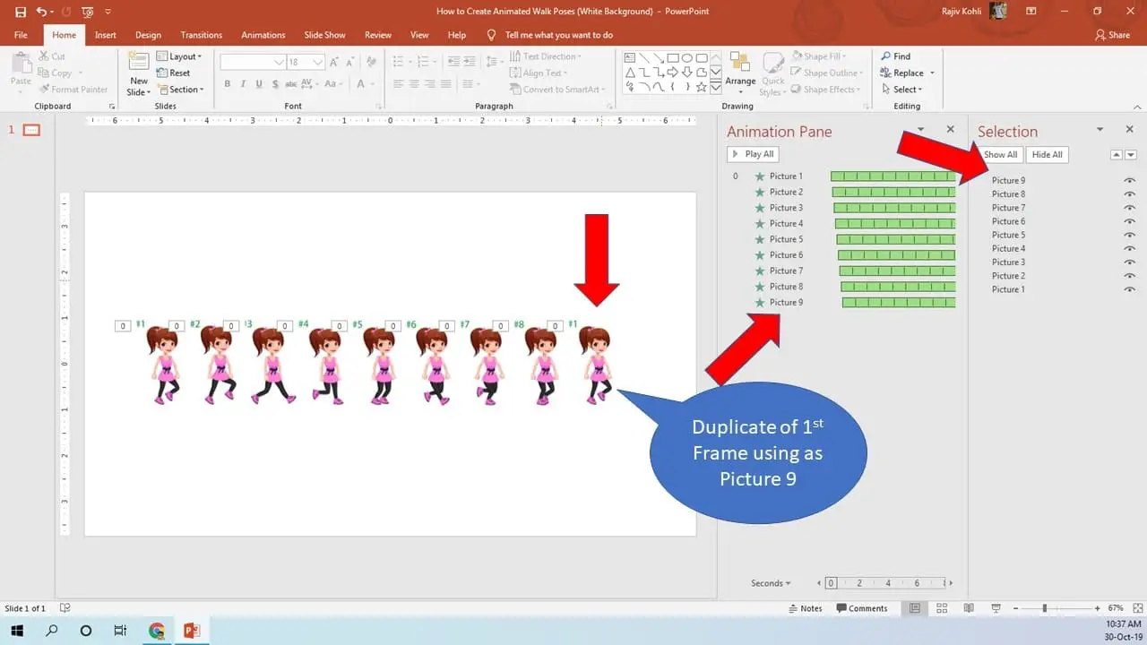 How to Make Walk Cycle Animation in PowerPoint 2016 / 2019 Tutorial -  Updated!