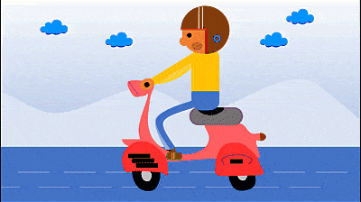 Scooter Driver Animation in PowerPoint