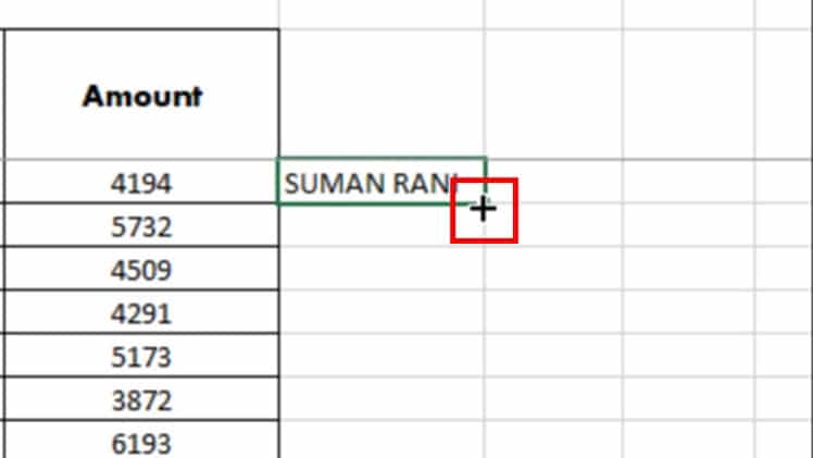 Cross Mouse Pointer in Excel during Copying