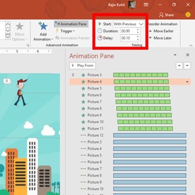 Delay and Duration Timings in PowerPoint