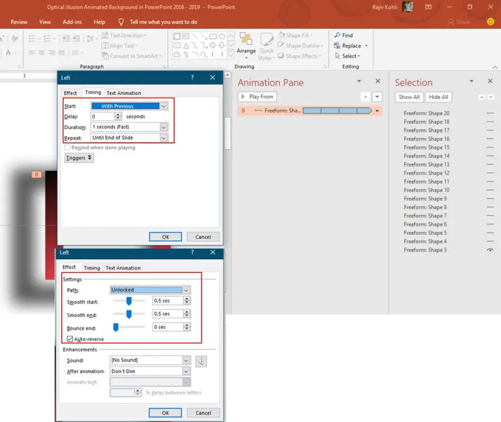 Effect Options in Microsoft PowerPoint