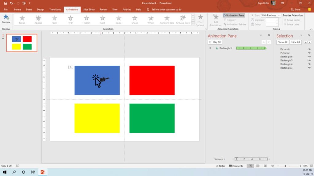 PowerPoint Animation Painter voorbeeld