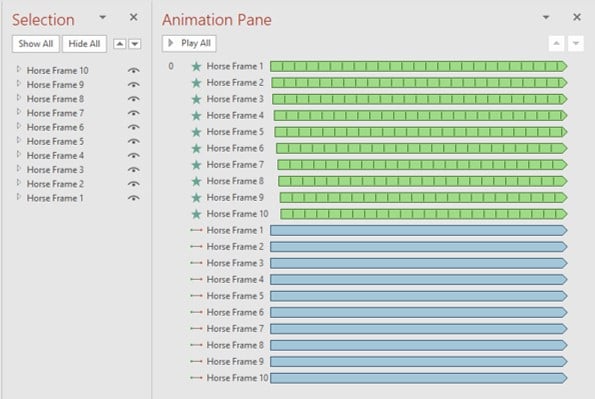 Layers and Animations List