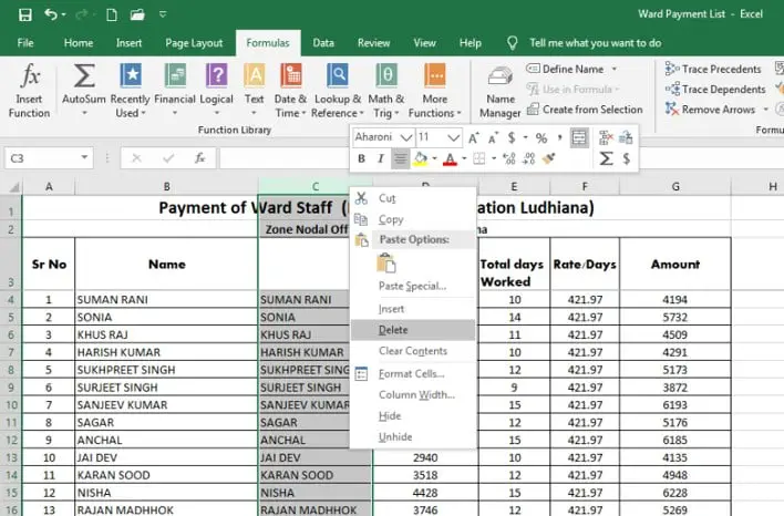 How To Delete A Column in Microsoft Excel