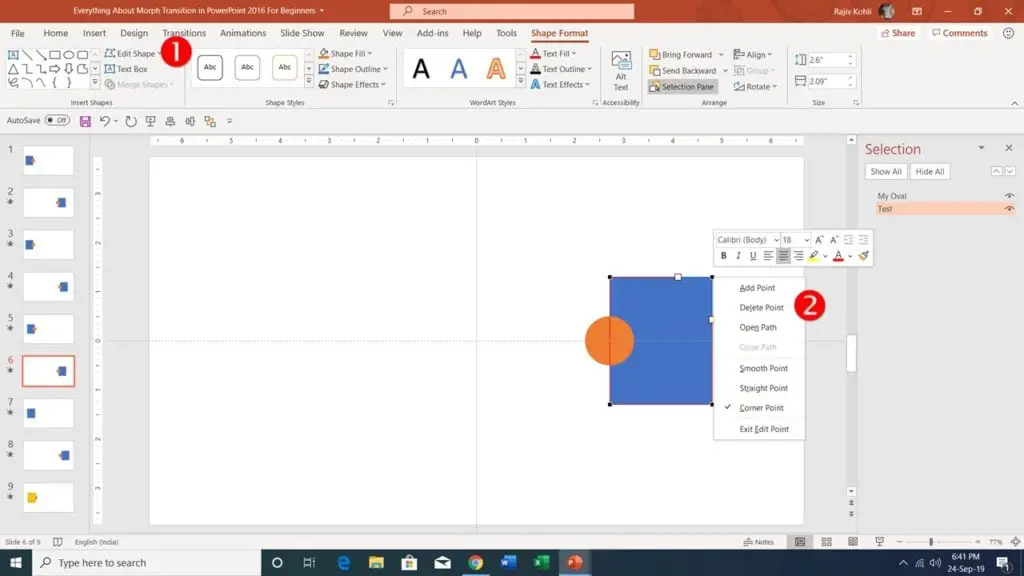 Edit Points with Morph Transition in PowerPoint