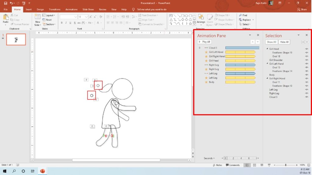 Girl Wireframe View in PowerPoint