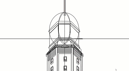 Wireframe view of Lighthouse Animation