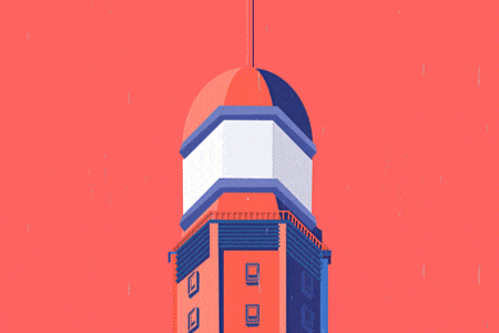 Lighthouse Animation in PowerPoint GIF