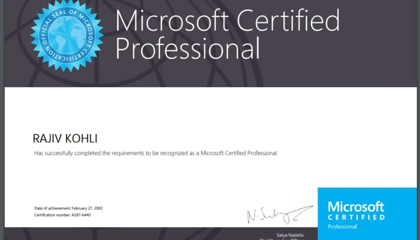 Microsoft Certified Professional Certification