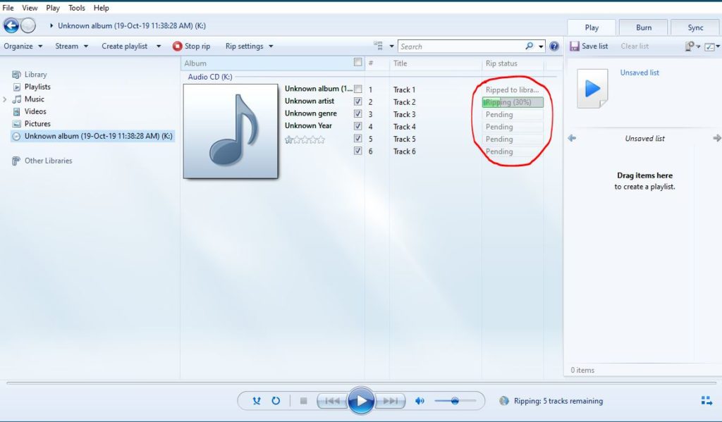 Rip Audio CD to MP3 in Windows Media Player