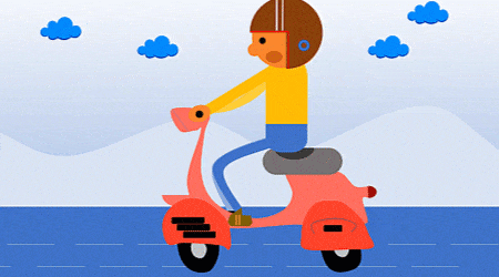 The Scooter Animation in PowerPoint GIF