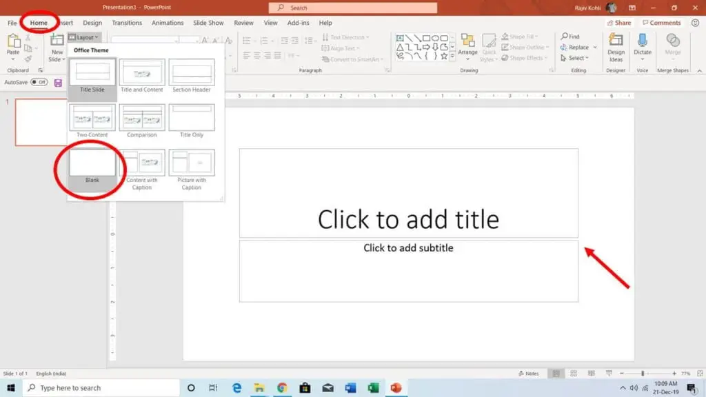 Slide Layout in PowerPoint