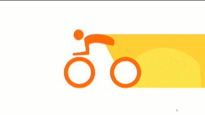 Bicycle and Cyclist with Legs Animation