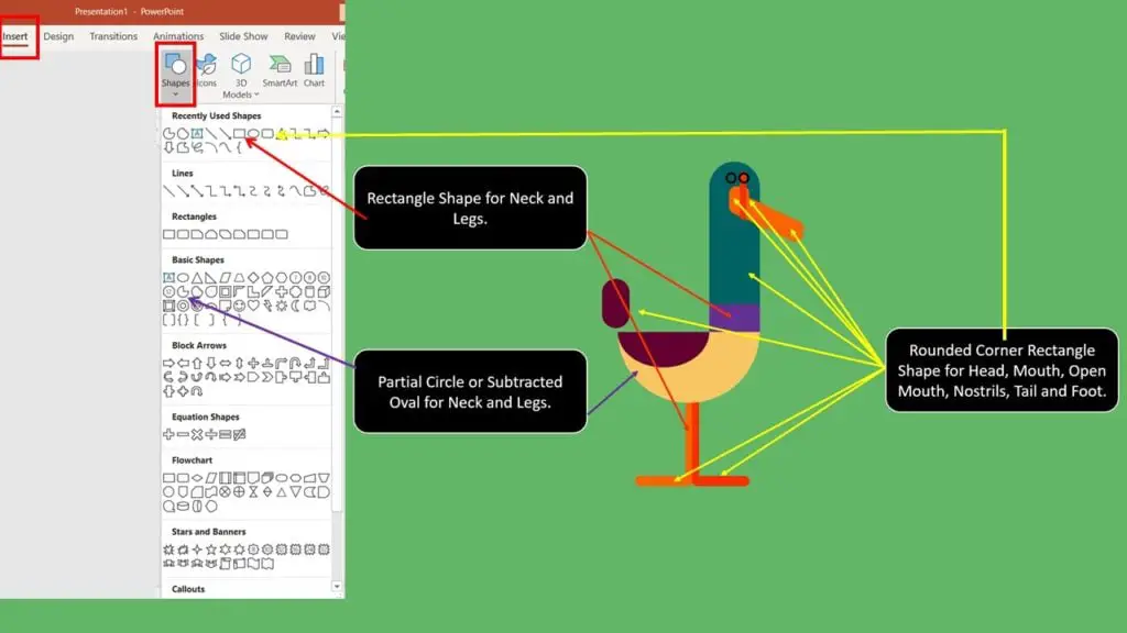Duck Graphics Design in PowerPoint