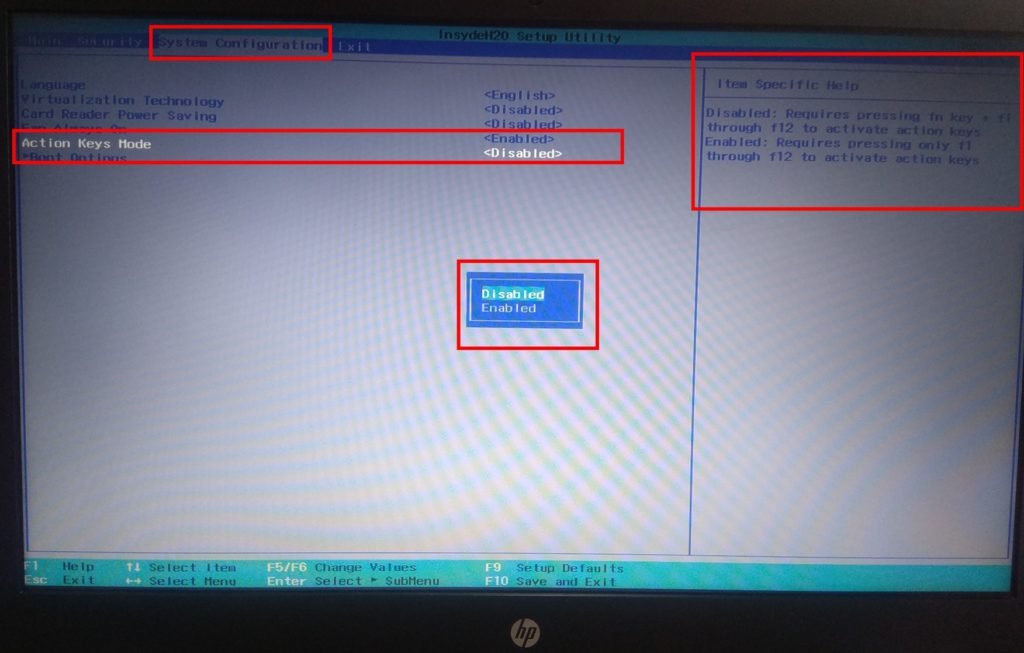 How To Enable / Disable Action Keys Mode from BIOS