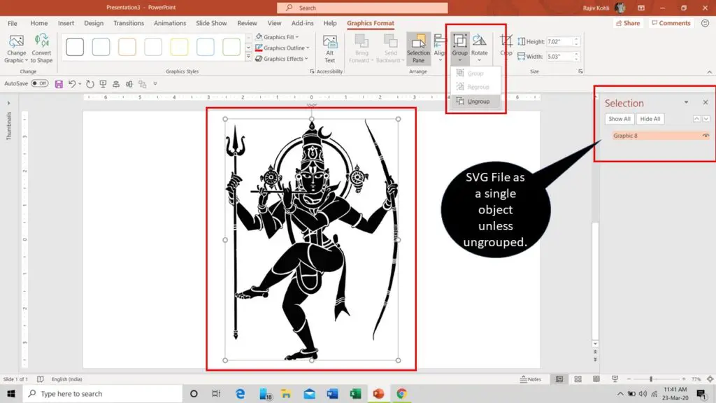 Ungroup SVG File Layers in PowerPoint