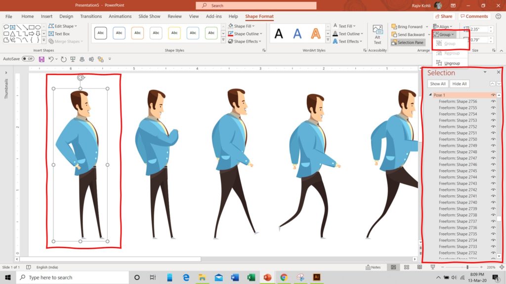 How To Make Walk Pose Animation in PowerPoint