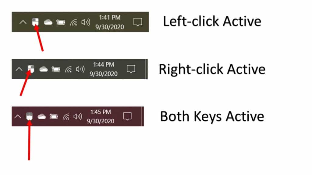 Windows Mouse Keys Active Key Status in Taskbar