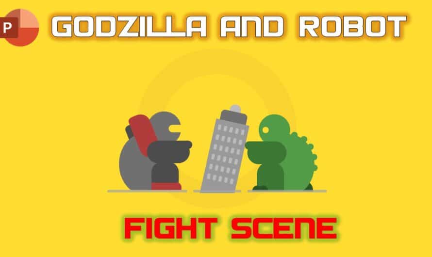 Godzilla Robot Fight Animation in PowerPoint 2016 / 2019 Tutorial