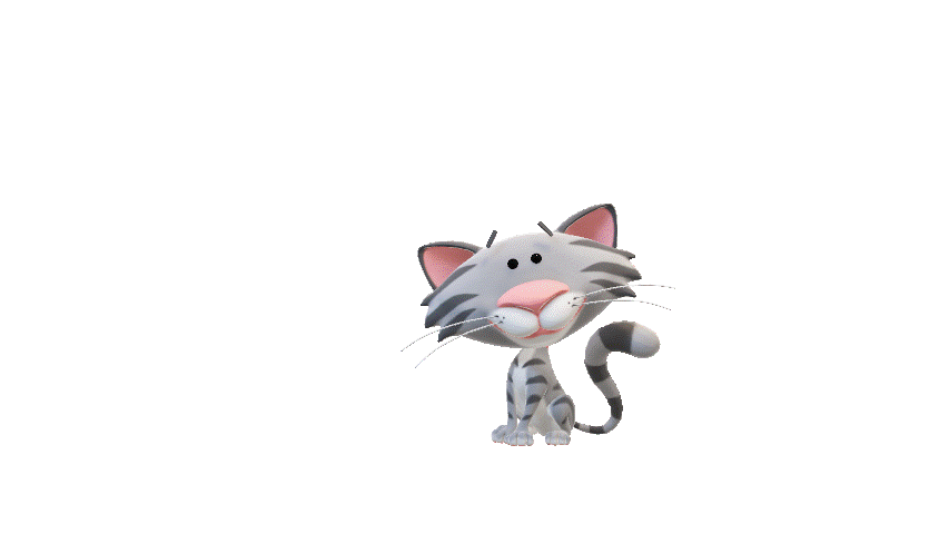 3D Cat Model Animated PowerPoint GIF