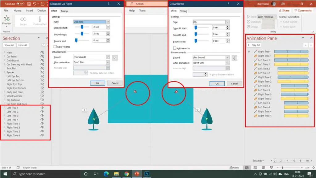 Tree Animation in PowerPoint Effect Details