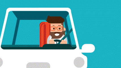 Road Trip Animation in PowerPoint GIF