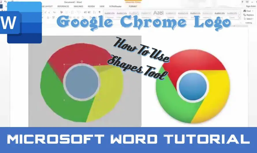 How To Draw Google Chrome Logo in Microsoft Word using Shapes Tool Tutorial