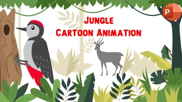 Jungle Cartoon Animation Scene PPT