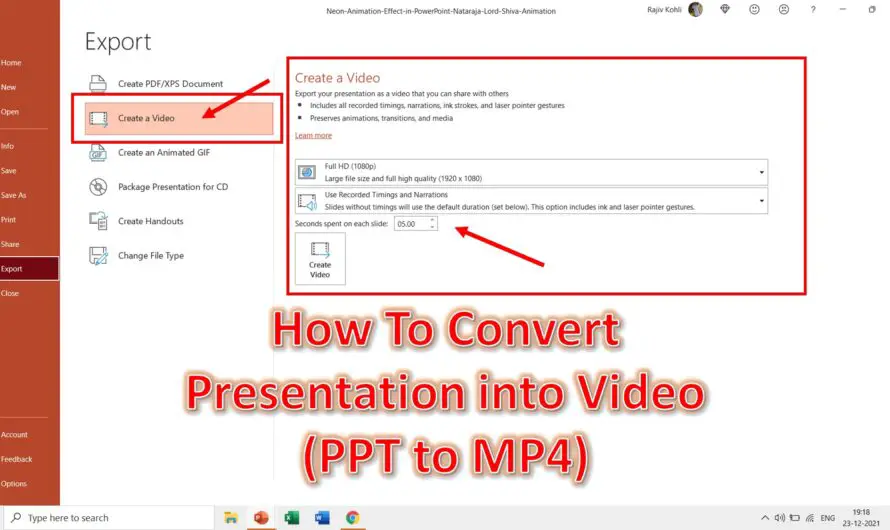 How To Save PowerPoint Presentation to Video | PPT to MP4