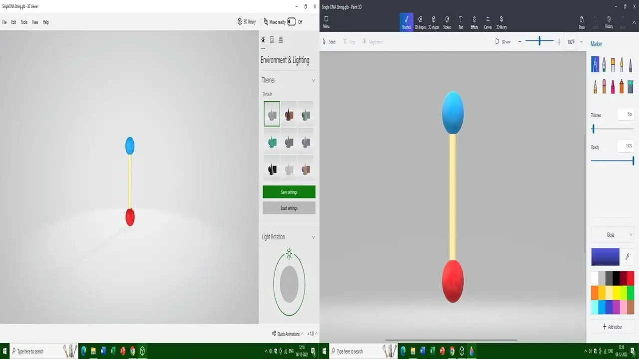 3D Model View in 3D Viewer and Paint 3D