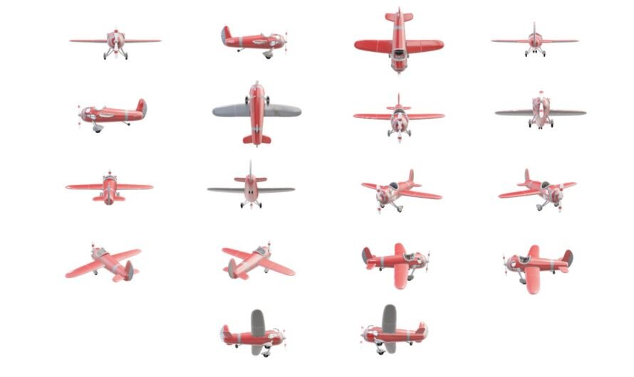 3D Airplane Model Animated PowerPoint Template