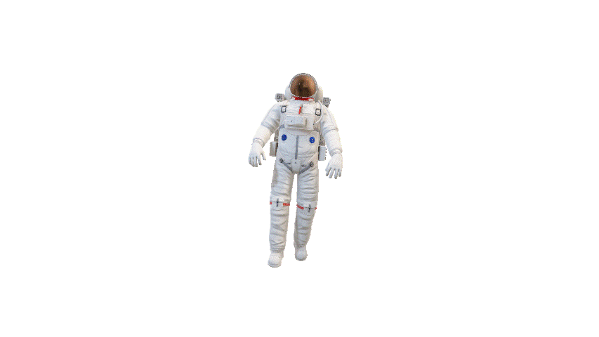 3D Astronaut Model Animated PowerPoint GIF – Scene 1