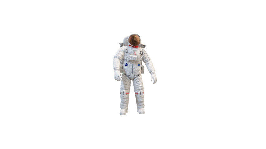 3D Astronaut Model Animated PowerPoint GIF – Scene 2