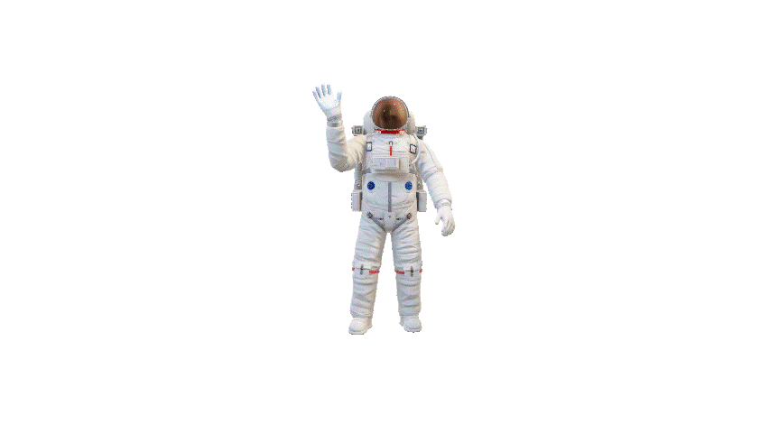 3D Astronaut Model Animated PowerPoint GIF – Scene 3