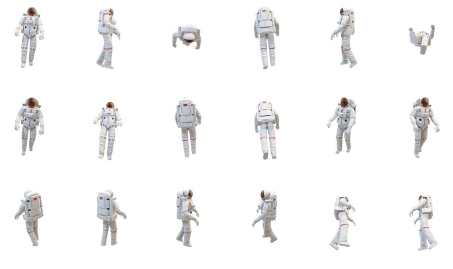 3D Astronaut Model Animated PowerPoint Template