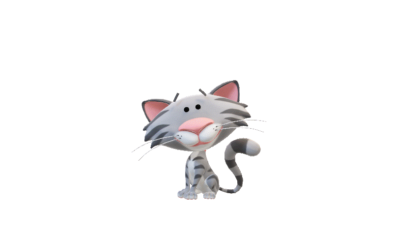 3D Cat Model Animated PowerPoint GIF Scene 2