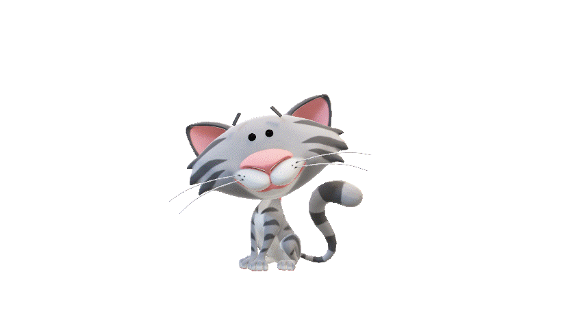 3D Cat Model Animated PowerPoint GIF Scene 3