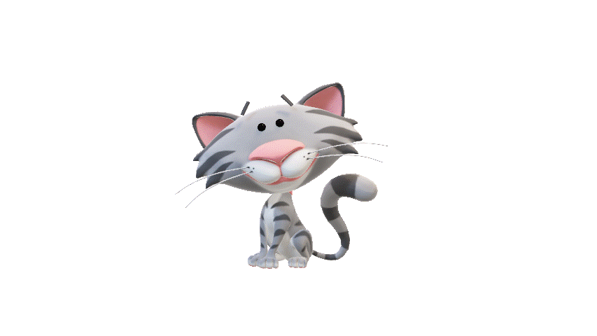 3D Cat Model Animated PowerPoint GIF Scene 4