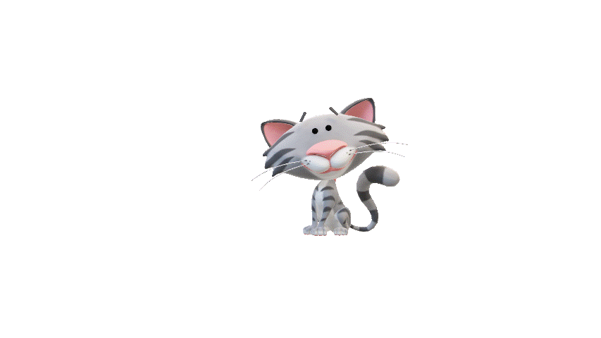 3D Cat Model Animated PowerPoint GIF Scene 5