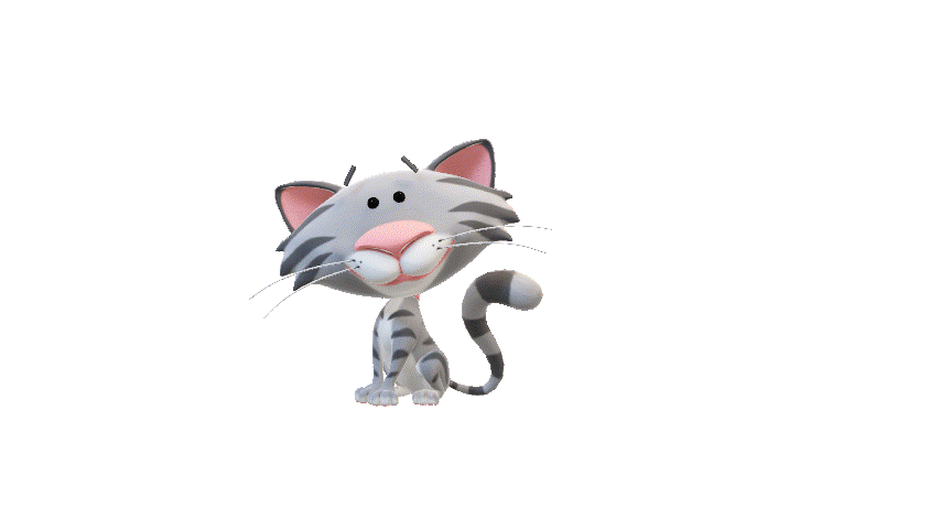 3D Cat Model Animated PowerPoint GIF Scene 6