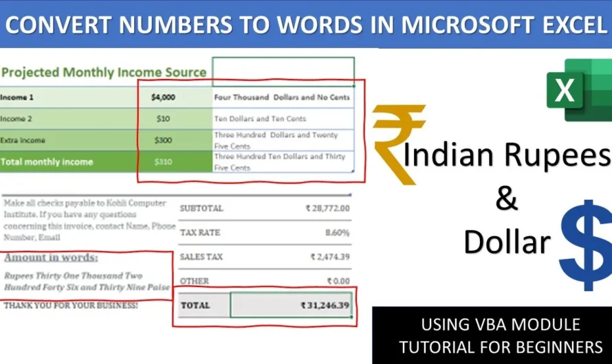 How to Convert Numbers to Words in Excel Using VBA Modules
