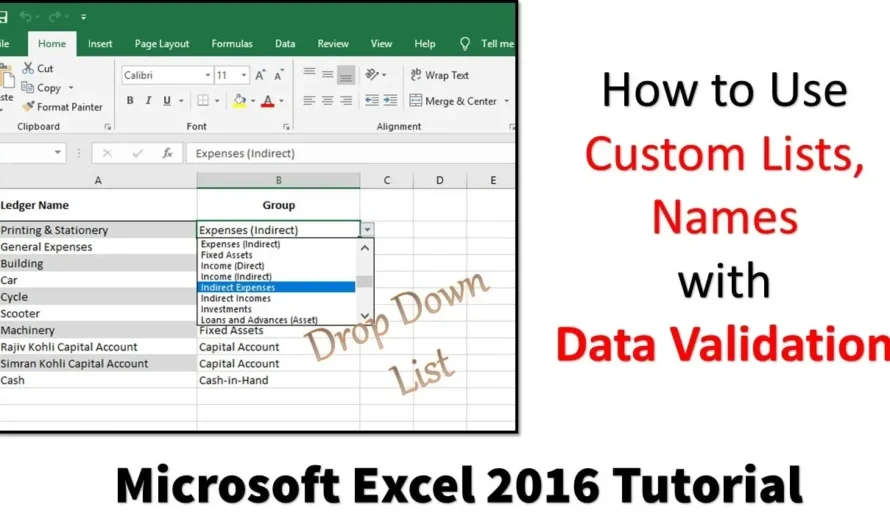 How To Use Custom Lists and Data Validation in Excel