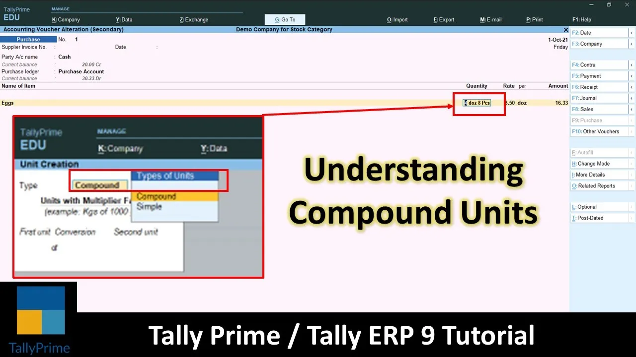 How To Create Compound Units in Tally Prime - A Step-by-Step Tutorial