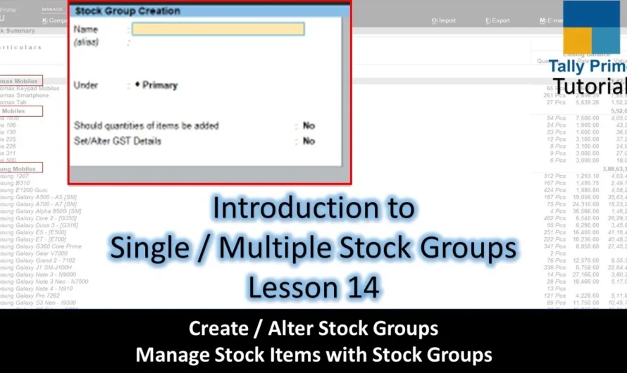 How to Use Groups in Tally Prime and Tally ERP 9