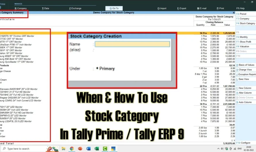 How To Manage Stock with Stock Categories in Tally Prime