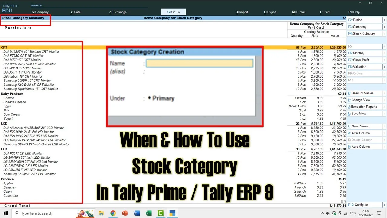 How To Manage Stock with Stock Categories in Tally Prime