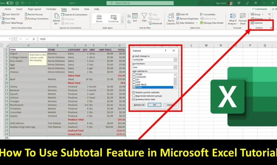 How To Use Subtotal in Microsoft Excel A Step-by-Step Guide