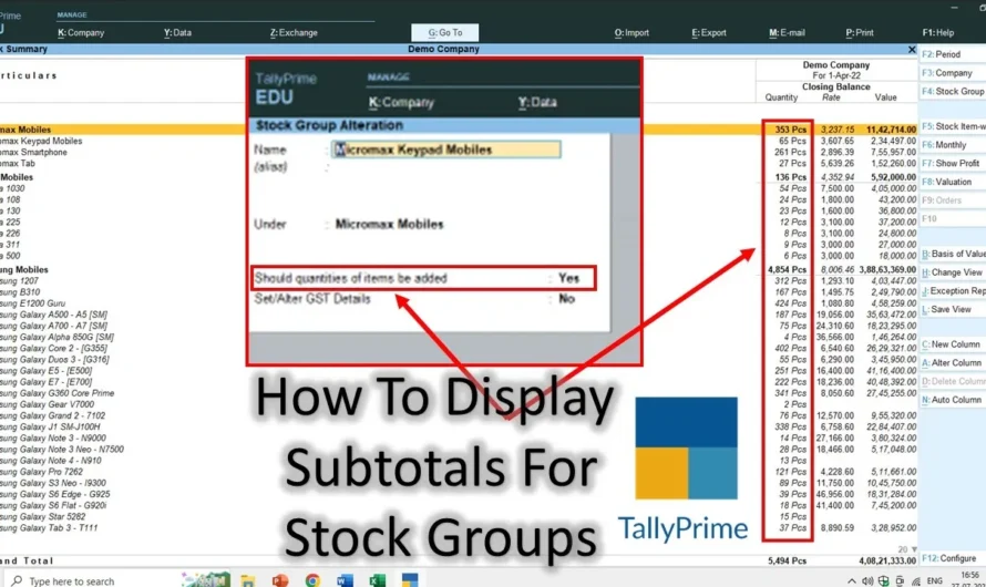 How To Use Subtotals in Tally Prime & Tally ERP 9