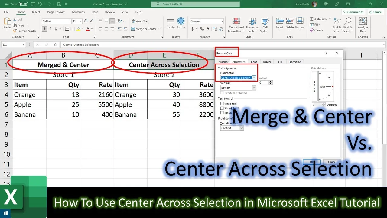 Mastering Excel When to Use 'enter Across Selection vs. Merge and Center