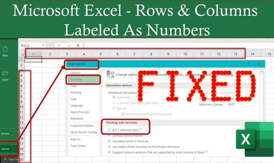 Switching Between A1 and R1C1 Reference Styles in Excel